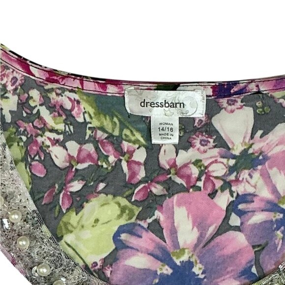 Dress Barn Cascade Ruffle Embellished Sleeveless Top Pink Purple Plus 14/16 - Picture 11 of 16